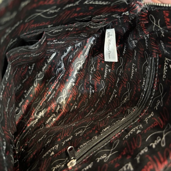 Disney Minnie Mouse Embroidered Red Bow black shoulder bag - Picture 5 of 6